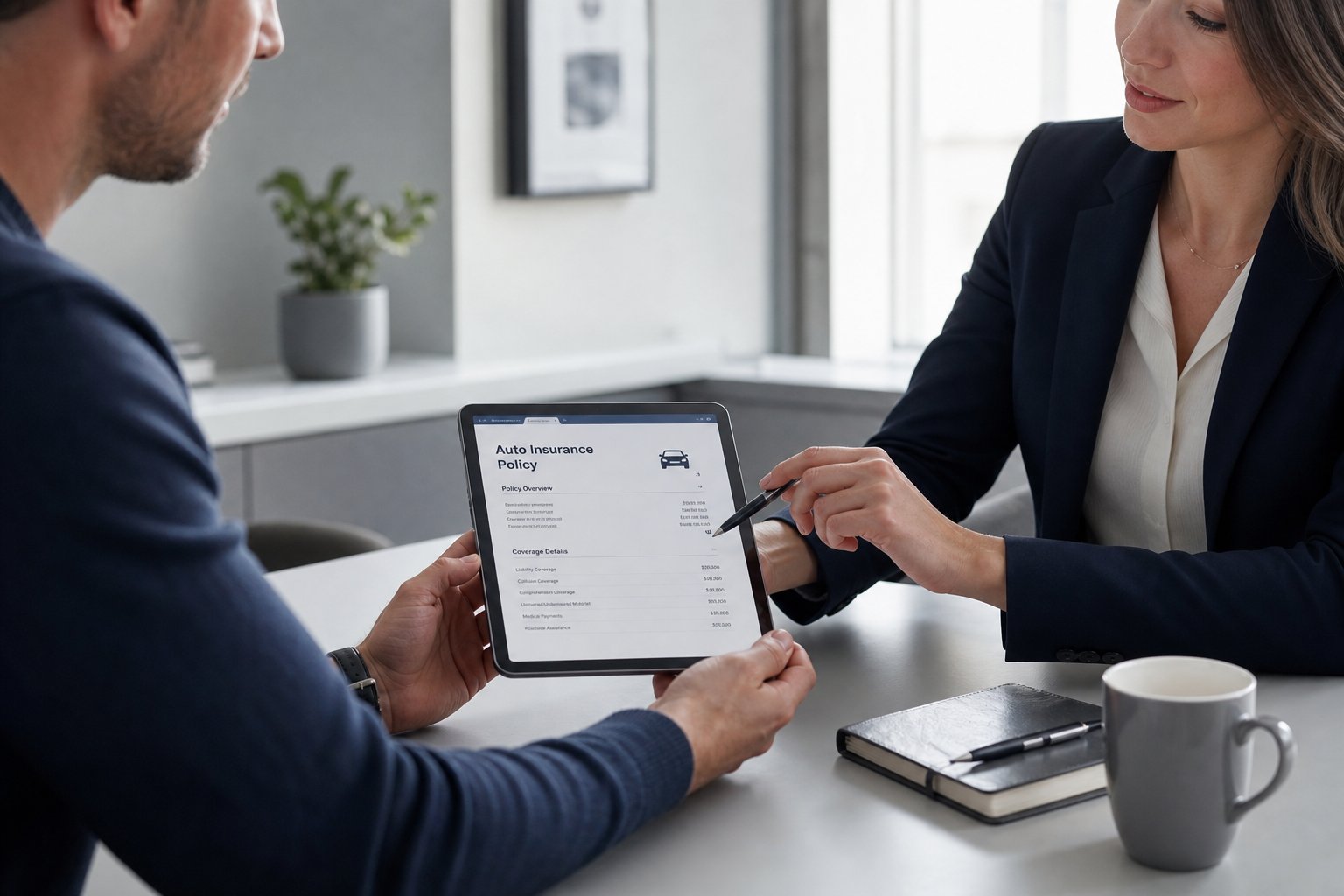 Reviewing an auto insurance policy document